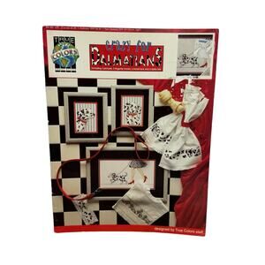 Vintage TRUE COLORS Crazy for Dalmatians Cross Stitch Pattern Book 1992 Dogs